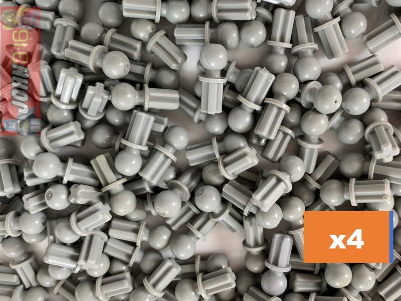 AXLES GENUINE LEGO TECHNIC - PACK OF 4x AXLE CONNECTOR WITH TOWBALL (OLD GREY) Carousel 1