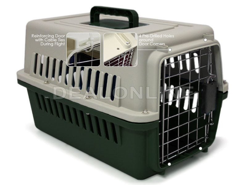 Cat Cage Pet Travel Cage/Carrier 58cm Size M - GREEN Carousel 1