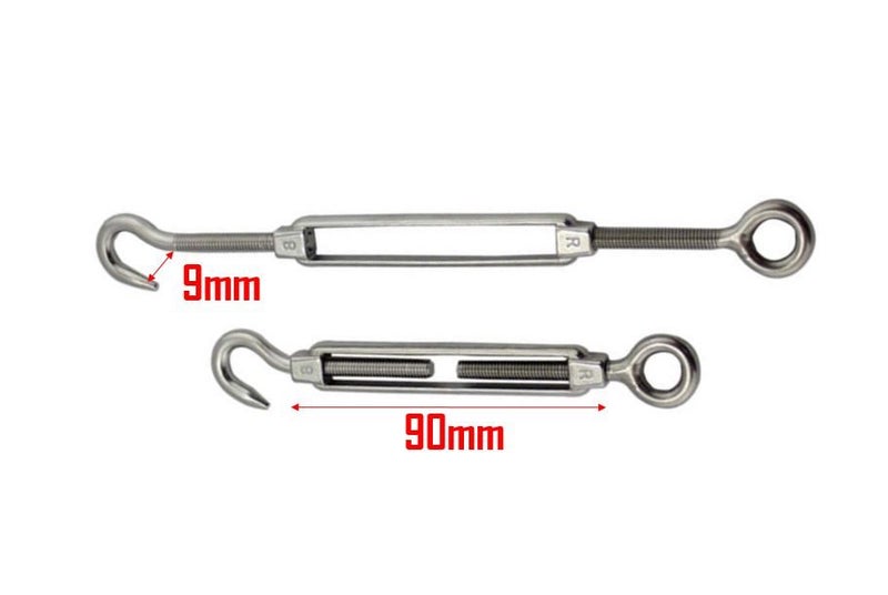 PTN 304 Stainless CC M6 Turnbuckle Screw Balustrade Hook Wire Handrail Cable Carousel 2