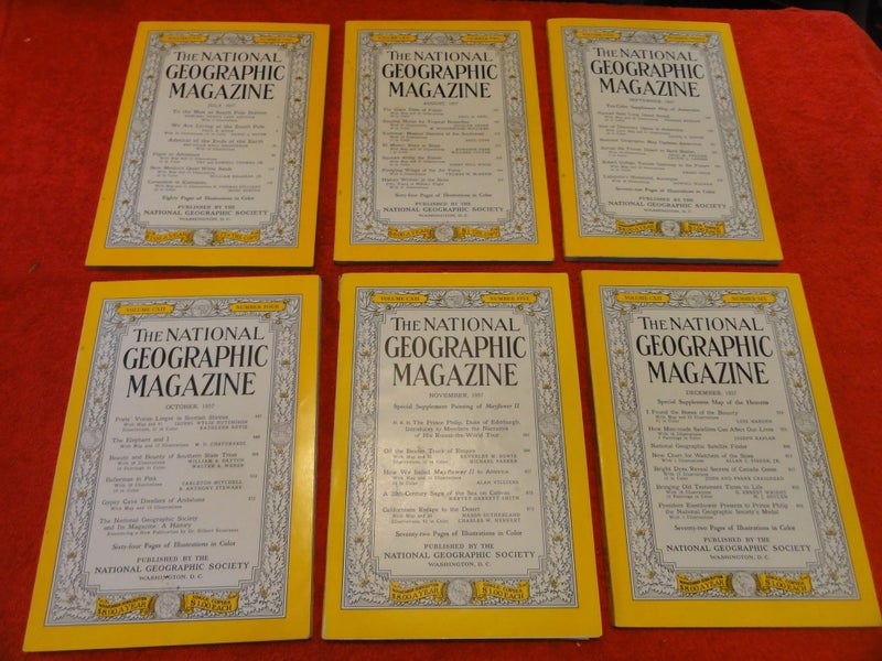National Geographic Magazine -1957 -12 Months Editions With Original Envelopes Carousel 2