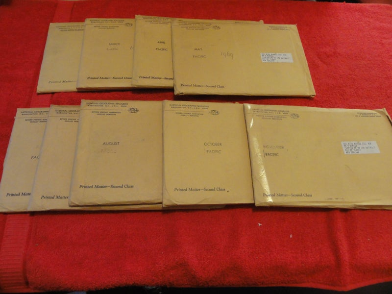 National Geographic Magazine -1969 -9 Months Editions With Original Envelopes Carousel 3