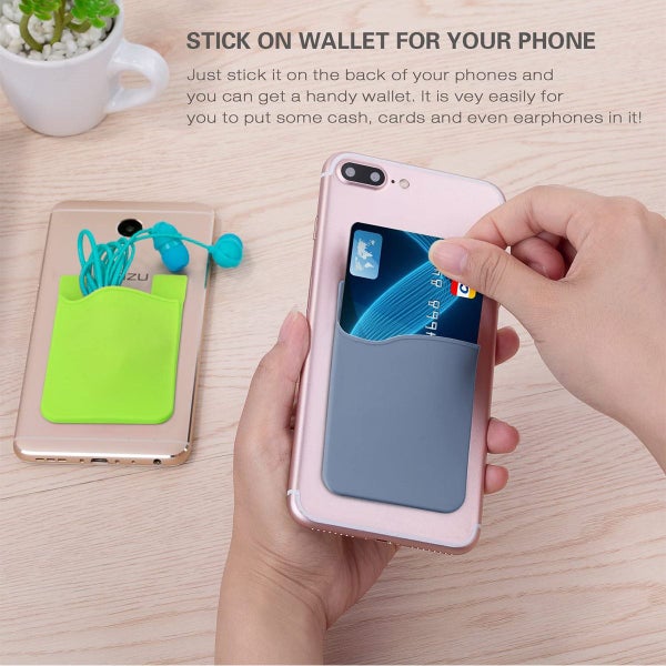 3 X Phone Card Holders, Silicone Stick-on ID Credit Card Case62864740296451112