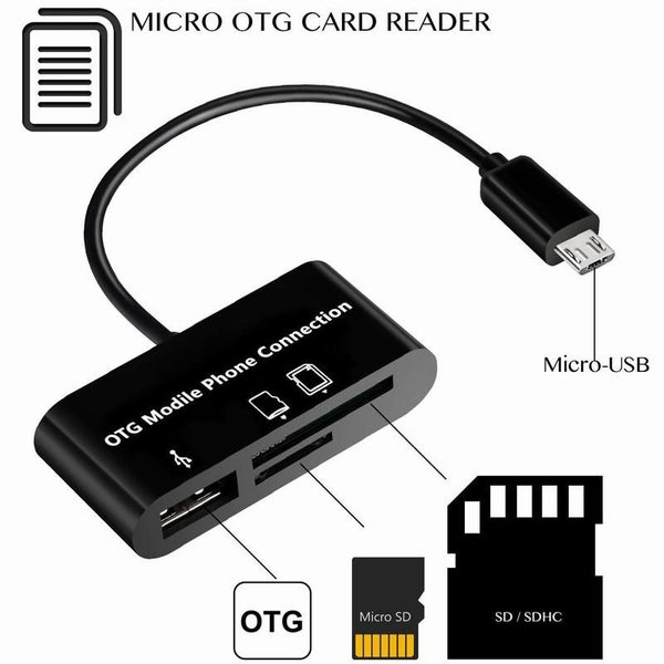 3 In 1 Micro USB OTG Adapter SD Card Reader for Samsung Galaxy S6 S7 Edge Tablet Carousel 1