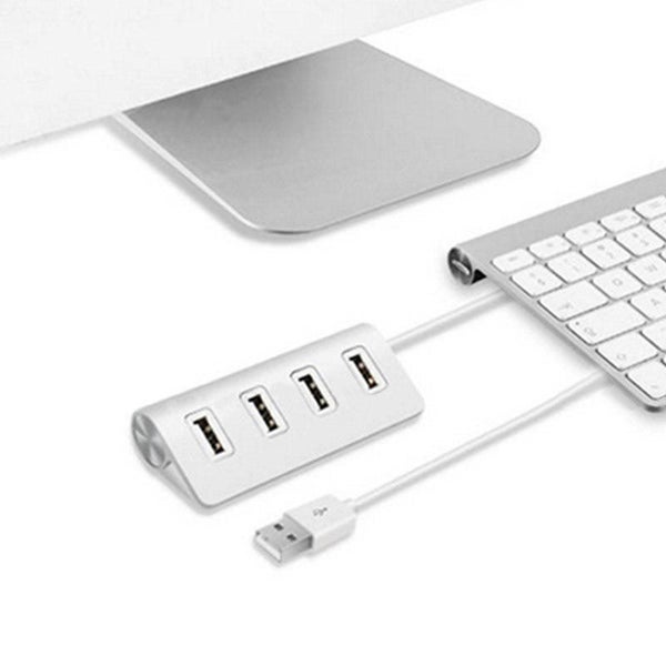 LED Multi USB 2.0 HUB 4 Usb Port Aluminum Splitter Switch Mini 4 Ports For Mac Carousel 2