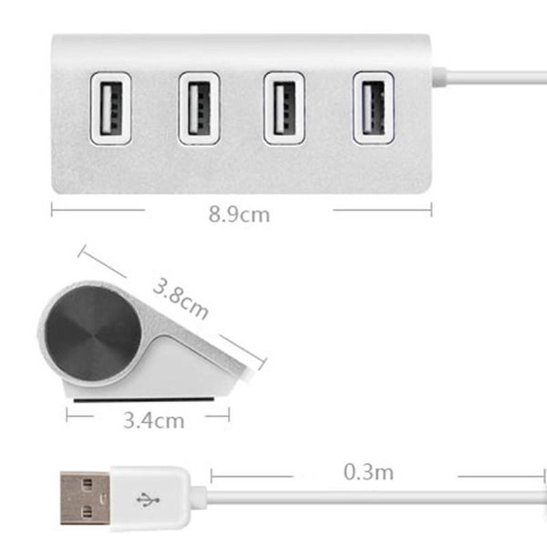 LED Multi USB 2.0 HUB 4 Usb Port Aluminum Splitter Switch Mini 4 Ports For Mac Carousel 5