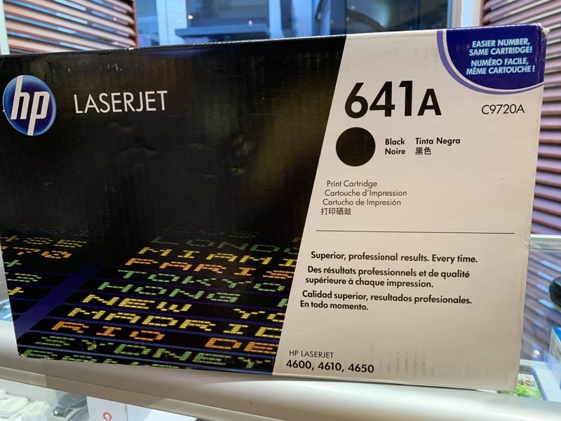 HP 641A (C9720A) Black LaserJet Toner Cartridge Original "Passed Due Date" + Af Carousel 1