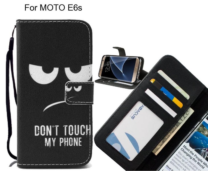 MOTO E6s case 3 card leather wallet case printed ID Carousel 1