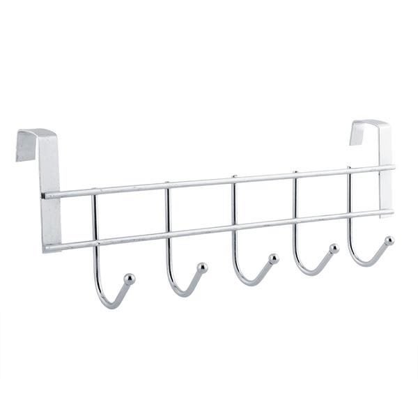 5 Hooks Stainless Steel Clothes Door Bathroom Hanger Hanging Loop Organizer Carousel 1