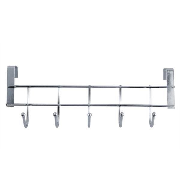 5 Hooks Stainless Steel Clothes Door Bathroom Hanger Hanging Loop Organizer Carousel 2