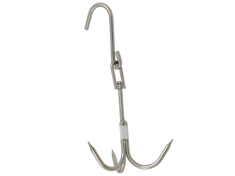 3 Pronged Meat Hook Spike with Hanger Stainless Steel 33.5cm High Carousel 1