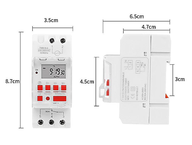 New 7 day Digital Timer 30A 230v. Easy to Program. Din Rail Sino Timer Brand Carousel 2