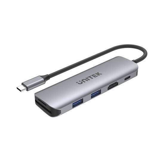 UNITEK 6-In-1 USB Multi-Port HDMI SDHC Card Reader USB-C Hub Carousel 1