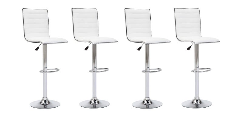 Breakfast Bar Stool X 4 White Colour Carousel 1