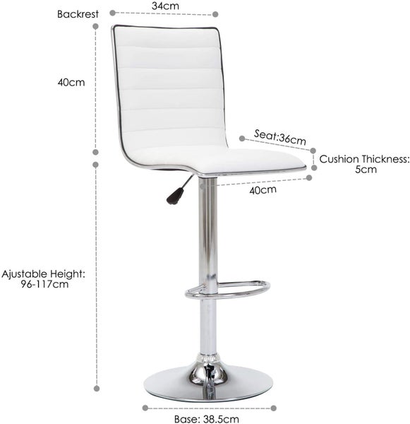 Breakfast Bar Stool X 1 White Colour Carousel 5