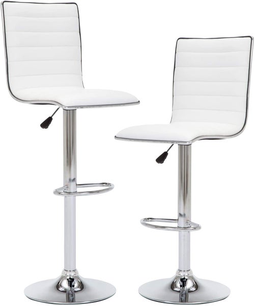 Breakfast Bar Stool X 2 White Colour Carousel 1