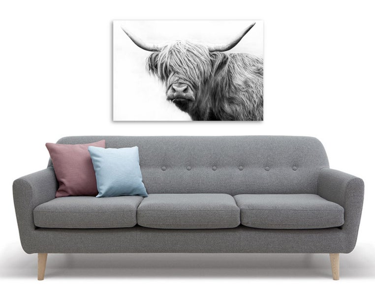 ON SALE FREE SHIPPING - 1 Piece Canvas Art Print - Highland Cow Carousel 2