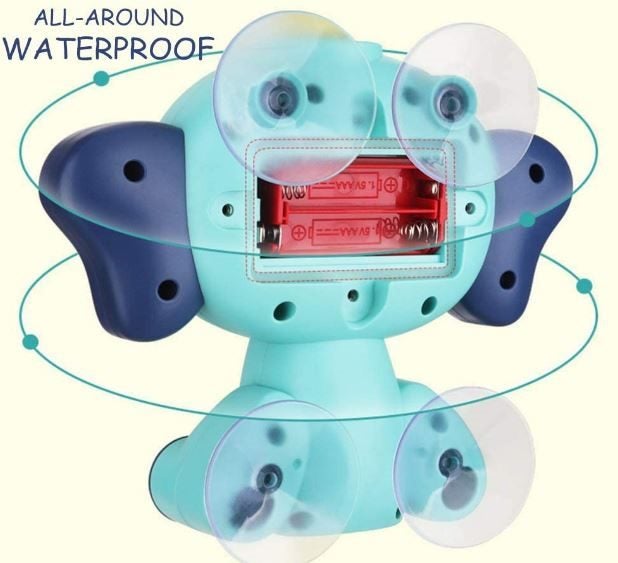 Cute Elephant Bath Toy - Electric Automatic Water Pump with Hand Shower -Blue Carousel 6