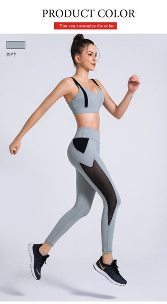 women Gym tights, yoga tights, sport bra, workout bra Carousel 12