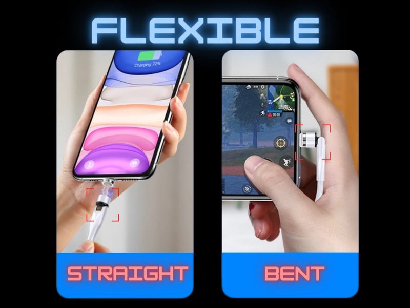 Magnetic Cable Flexible head |1m Cord | USB C / Micro USB / iPhone | Black62863233469826113