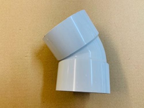 PVC waste drain fittings -- 100mm x 45 degree bend FemaleXFemale Carousel 1