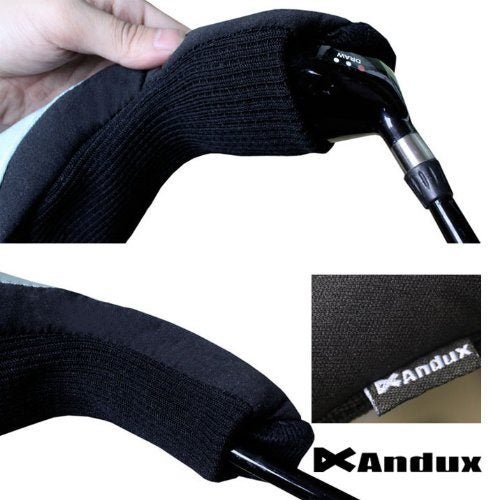3 Pack Andux Golf Hybrid Club Head Covers Interchangeable No. Tag Black & Orange Carousel 2