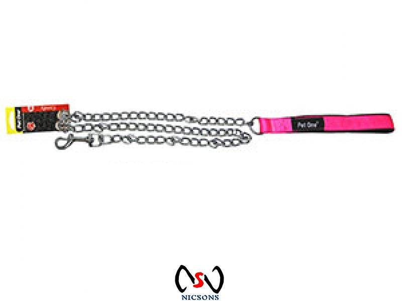 PET ONE DOG LEASH CHAIN PADDED LEAD PINK 2.5MM 120CM Carousel 1