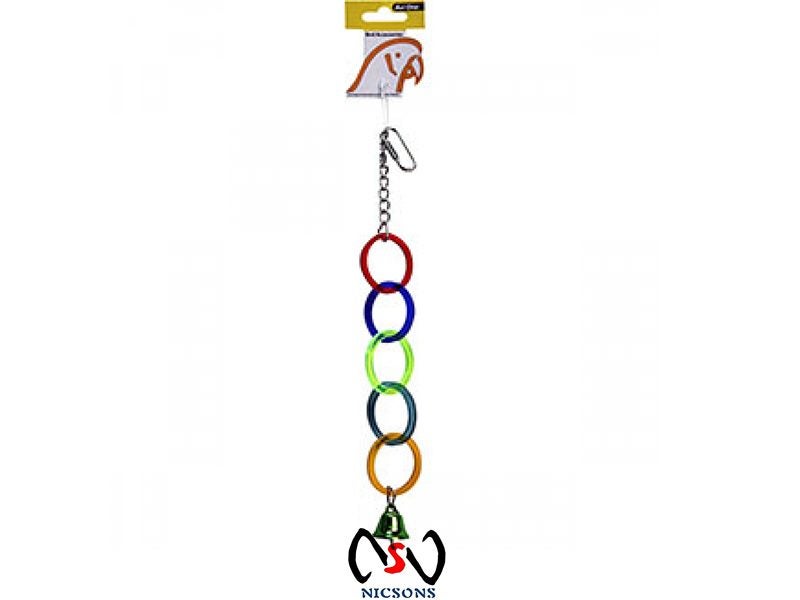 Avi One Bird Toy - Acrylic 5 Rings With Bell Carousel 1