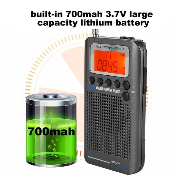 TECHOMAN Aircraft Band Radio Receiver VHF AIR/FM/AM/CB/VHF/SW ** GREY ** Carousel 2