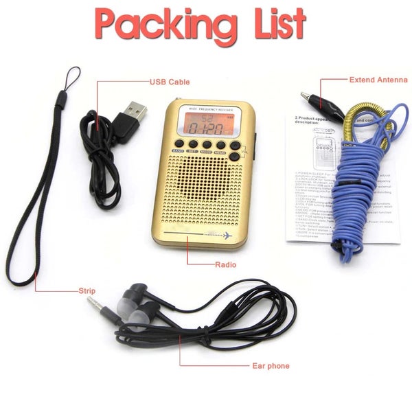 TECHOMAN Aircraft Band Radio Receiver VHF AIR/FM/AM/CB/VHF/SW ** GREY ** Carousel 11