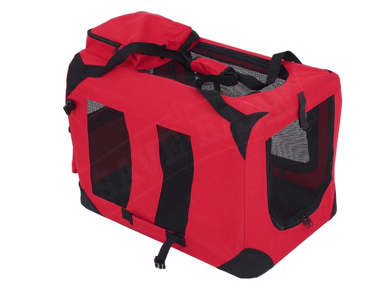 Pet Crate Carrier Cage Folding RED LARGE 600mmL x 410mmW x 410mmH Carousel 2