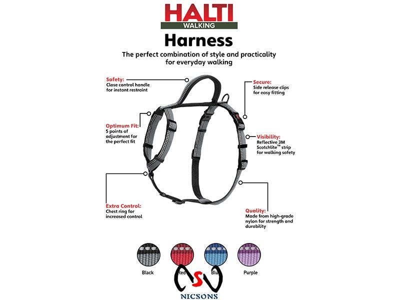 HALTI Dog Walking Harness Small Blue Carousel 2