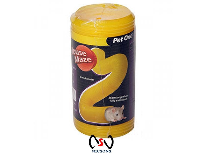 Pet One Tunnel Mouse Maze Toy 5CM X 35CM L Yellow Carousel 1