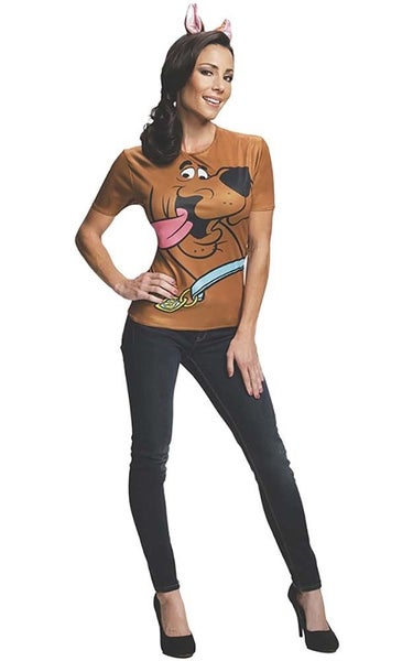 LICENSED SCOOBY DOO DOG ADULT WOMENS FANCY DRESS HALLOWEEN COSTUME Carousel 1