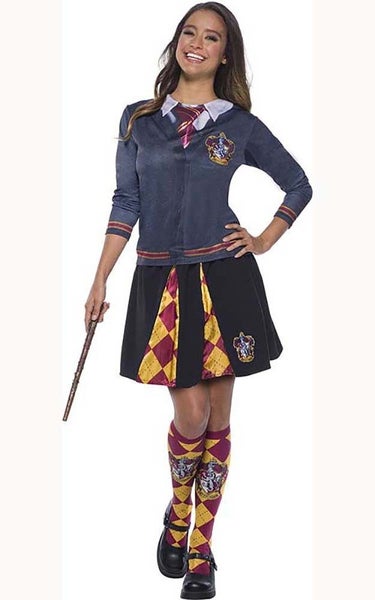 LICENSED GRYFFINDOR HARRY POTTER HERMIONE ADULT WOMENS COSTUME TOP Carousel 1