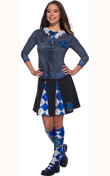 LICENSED RAVENCLAW HARRY POTTER WITCH WIZARD ADULT WOMENS COSTUME TOP Carousel 1
