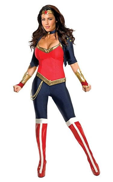 WONDER WOMAN SEXY ADULT WOMENS LICENSED FANCY DRESS SUPERHERO COSTUME Carousel 1
