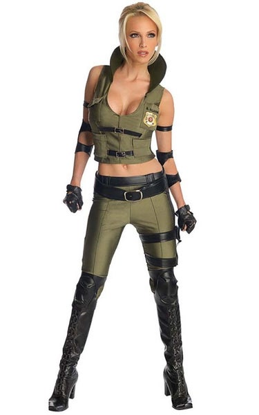 LICENSED ADULT WOMENS SEXY MORTAL KOMBAT SONYA BLADE FANCY DRESS COSTUME Carousel 1
