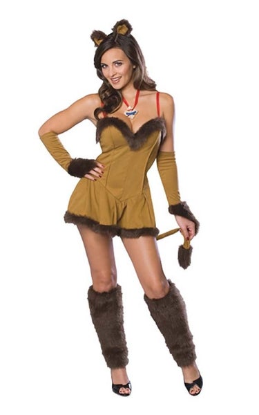 COWARDLY LION WIZARD OF OZ ADULT WOMENS FANCY DRESS COSTUME Carousel 1
