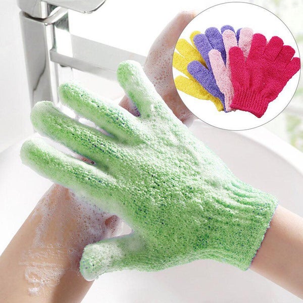 5PCS Nylon Shower Bath Exfoliating Mitt Glove Skin Spa Massage Body Scrubber Carousel 1