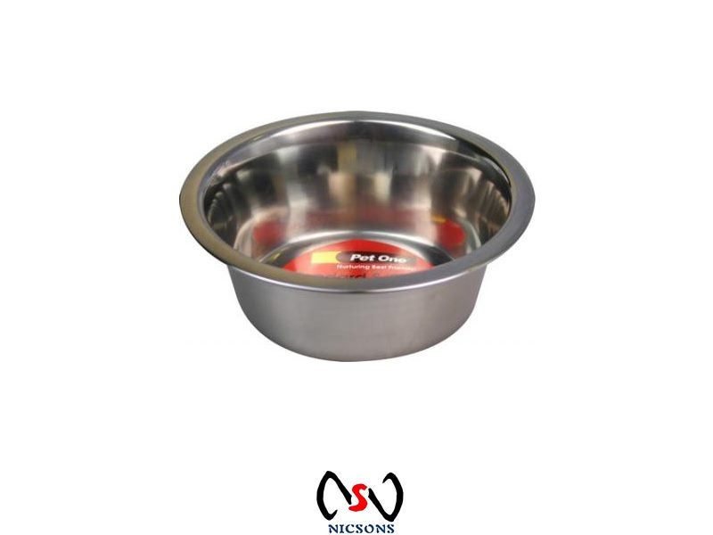 Pet One Dog Bowl - Standard Steel Bowl 1.75L Carousel 1