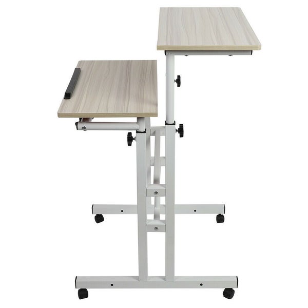 PTN Standing Desk Adjustable Height Table Workstation wheels Laptop PC Study Carousel 7