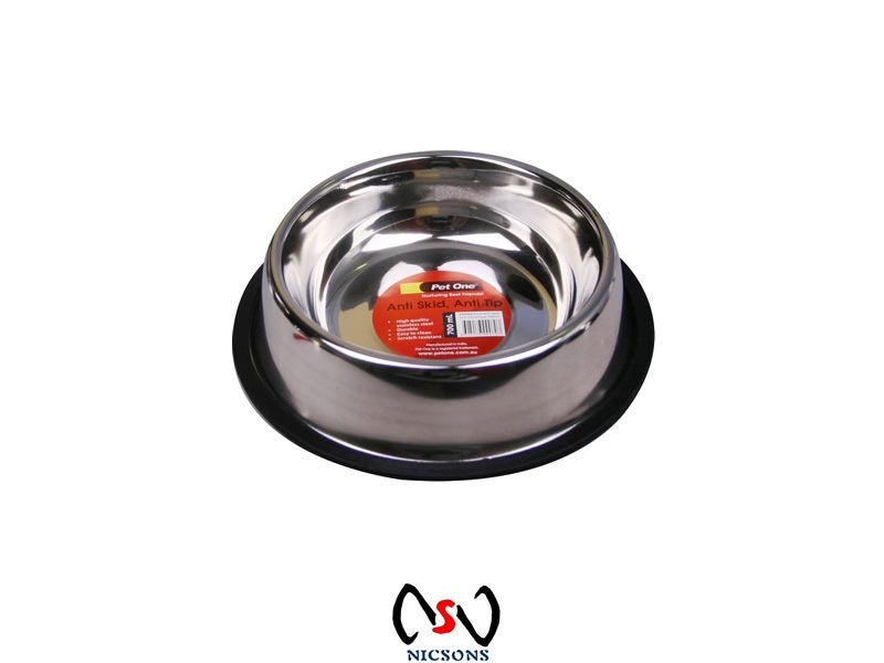 Pet One Dog Bowl - Anti Skid Anti Tip Steel 900ml Carousel 1