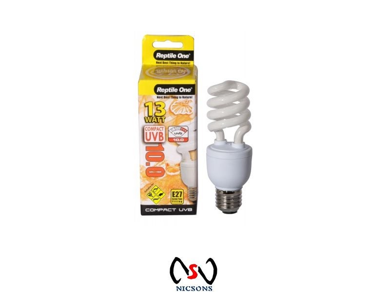 Reptile One Bulb Compact UVB 10.0 Reptile Lamp 13W Carousel 1