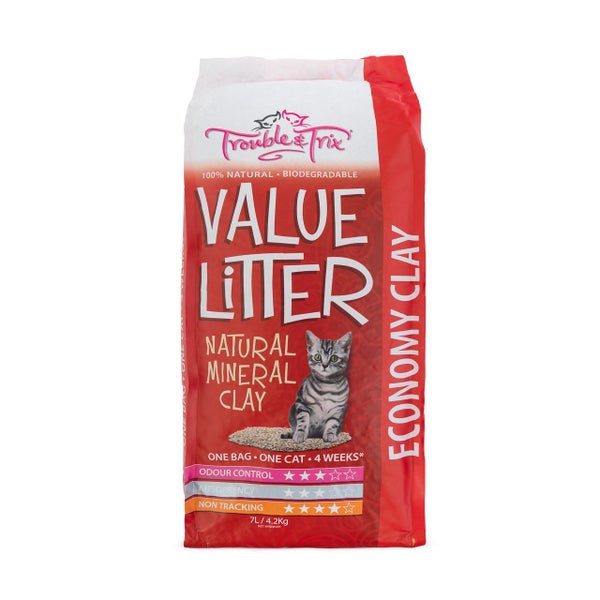 TROUBLE & TRIX VALUE CLAY CAT LITTER 7L Carousel 1