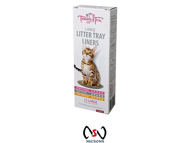 Trouble & Trix Cat Litter Liners Bag Large 15pk Carousel 1