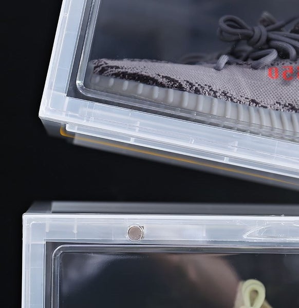 Sneakers Box Magnetic Side Drop Crates Stackable - Black (clear door) Carousel 8