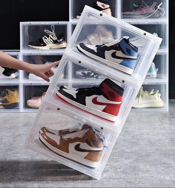 Sneakers Box Magnetic Side Drop Crates Stackable - Clear Carousel 1