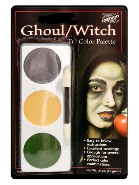 Mehron Tri-Colour Make-up Palette - Ghoul/Witch - Carded Carousel 1