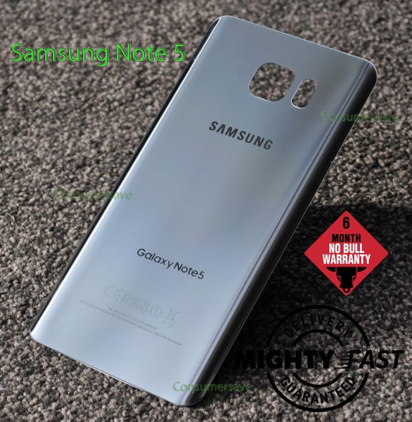 Samsung Galaxy Note 5 N920 N920F Back Cover SILVER 2 Logos Carousel 1