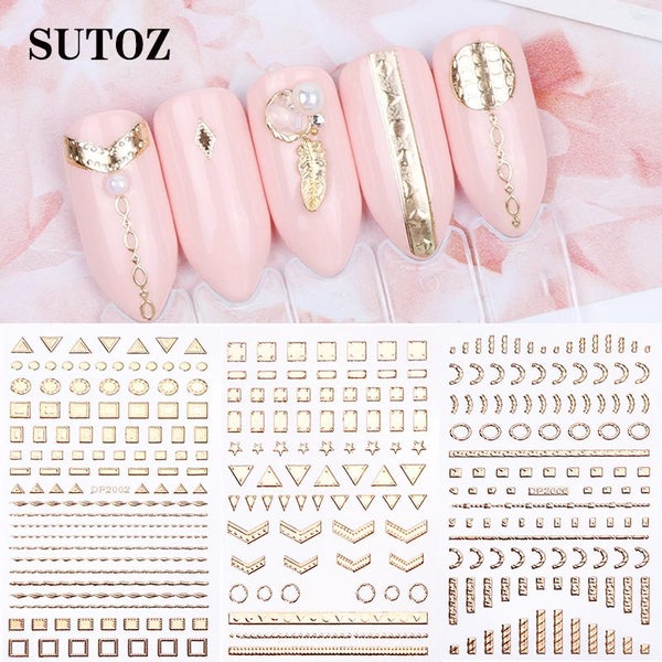 Nail Stickers 3D Tattos Art Decals DIY Slider Manicure Decor Embossed Carousel 1